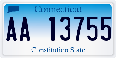 CT license plate AA13755