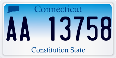CT license plate AA13758