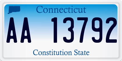 CT license plate AA13792