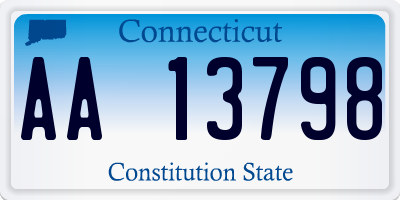 CT license plate AA13798