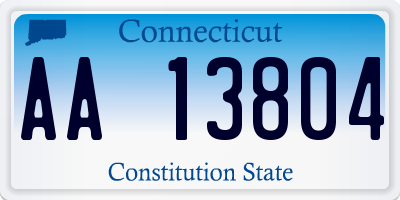 CT license plate AA13804