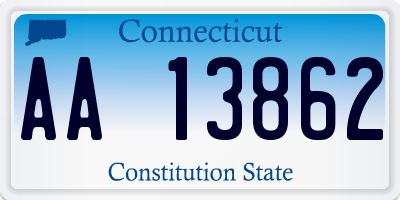 CT license plate AA13862