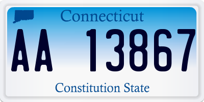 CT license plate AA13867