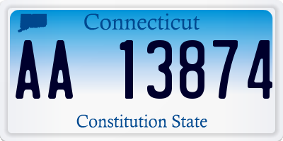 CT license plate AA13874