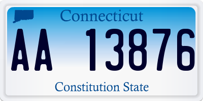 CT license plate AA13876