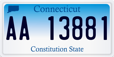 CT license plate AA13881