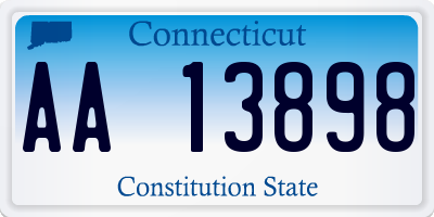 CT license plate AA13898