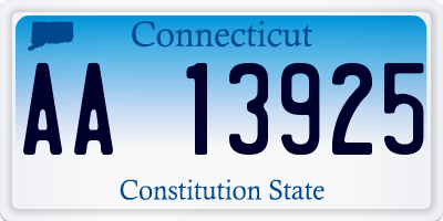 CT license plate AA13925