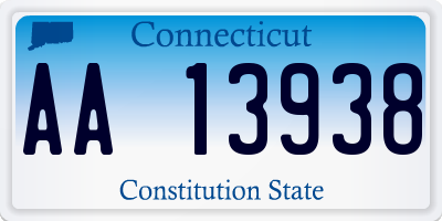 CT license plate AA13938