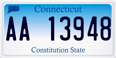 CT license plate AA13948