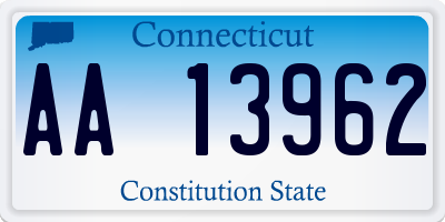 CT license plate AA13962