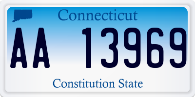 CT license plate AA13969