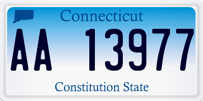 CT license plate AA13977