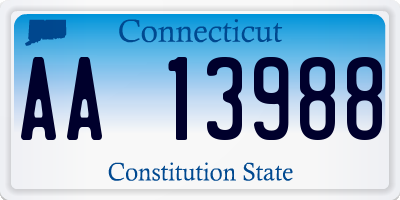 CT license plate AA13988