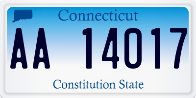 CT license plate AA14017