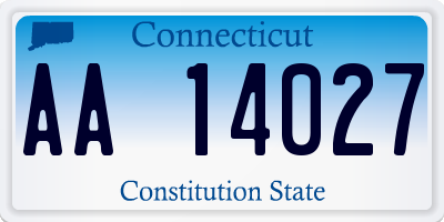 CT license plate AA14027