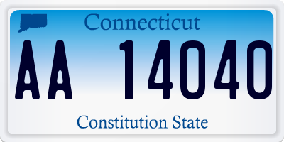 CT license plate AA14040