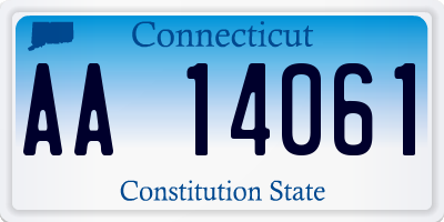 CT license plate AA14061