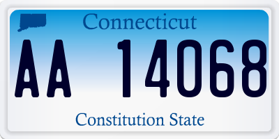 CT license plate AA14068
