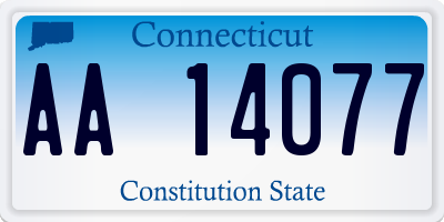 CT license plate AA14077