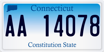 CT license plate AA14078