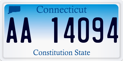 CT license plate AA14094