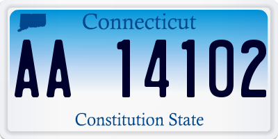 CT license plate AA14102