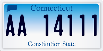 CT license plate AA14111