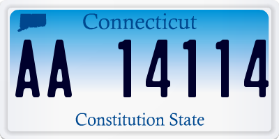 CT license plate AA14114