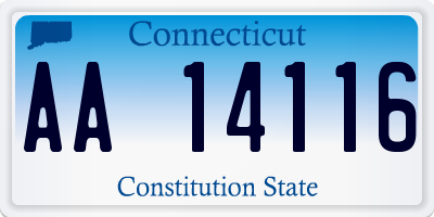 CT license plate AA14116