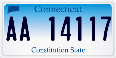 CT license plate AA14117