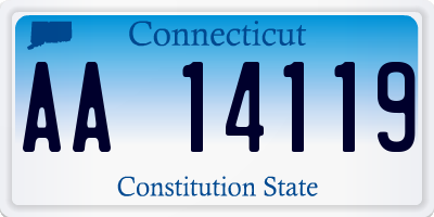 CT license plate AA14119