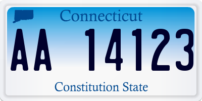 CT license plate AA14123