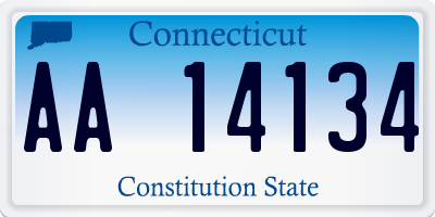 CT license plate AA14134