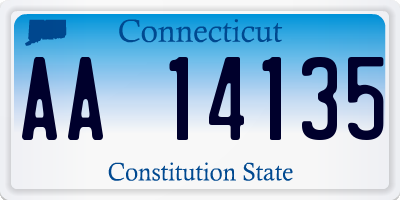 CT license plate AA14135