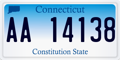 CT license plate AA14138