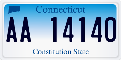 CT license plate AA14140