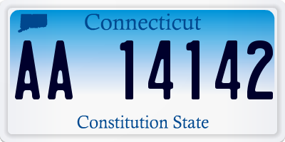 CT license plate AA14142