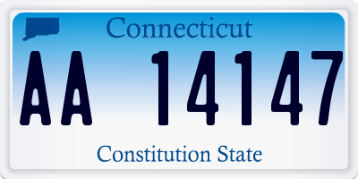 CT license plate AA14147