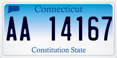 CT license plate AA14167