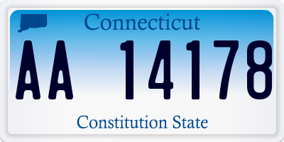 CT license plate AA14178