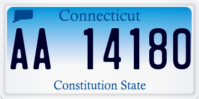 CT license plate AA14180