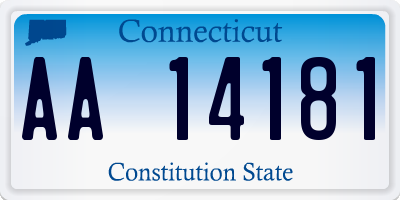 CT license plate AA14181