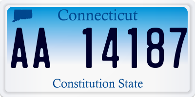 CT license plate AA14187