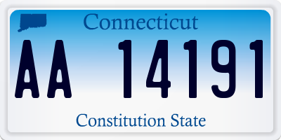 CT license plate AA14191