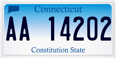 CT license plate AA14202