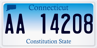 CT license plate AA14208