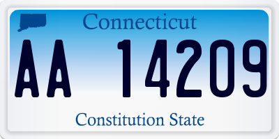 CT license plate AA14209