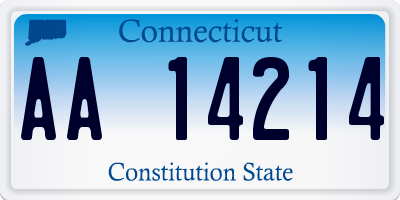 CT license plate AA14214