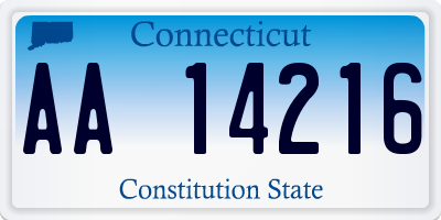 CT license plate AA14216